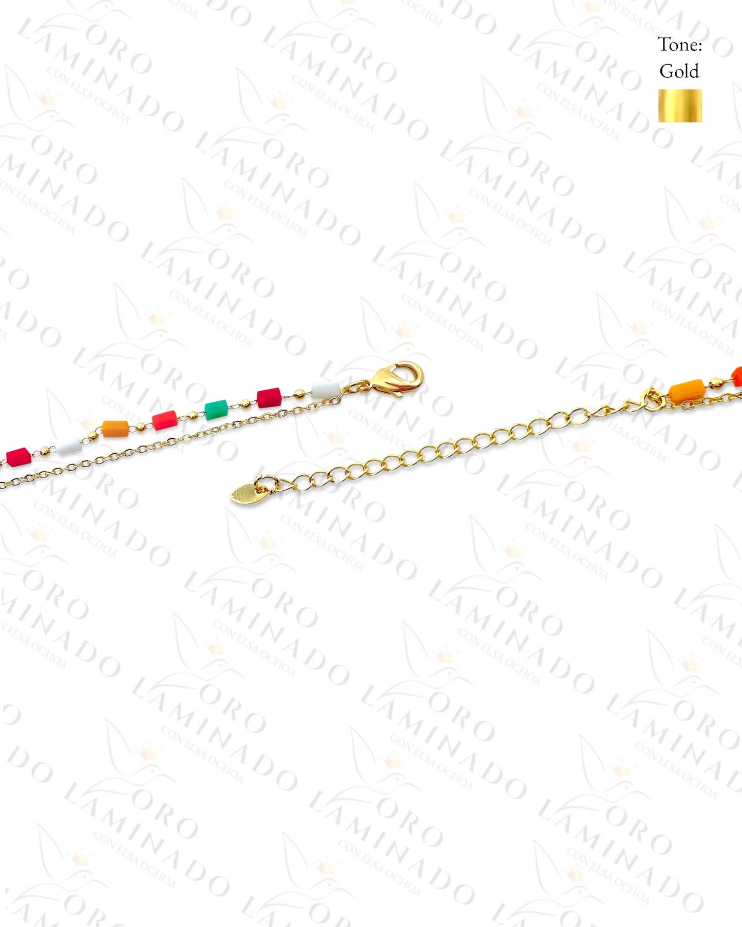 Gold Filled Pack of 3 Multi-Color Anklet B311