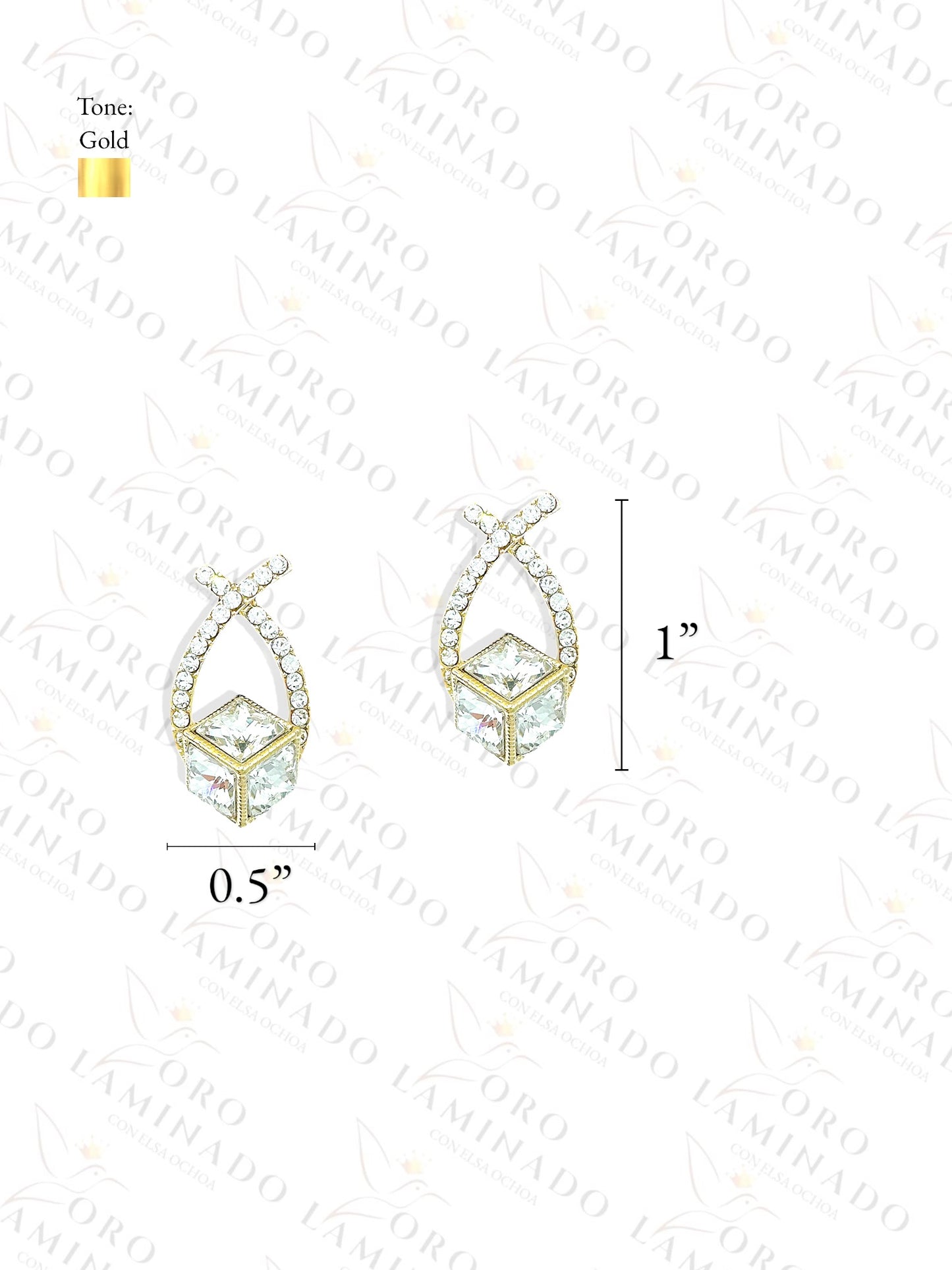 High Quality Intertwined Cube Diamond Earrings B431