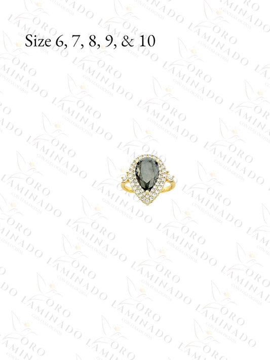 High Quality Sparkling Dark Raindrop Ring G461