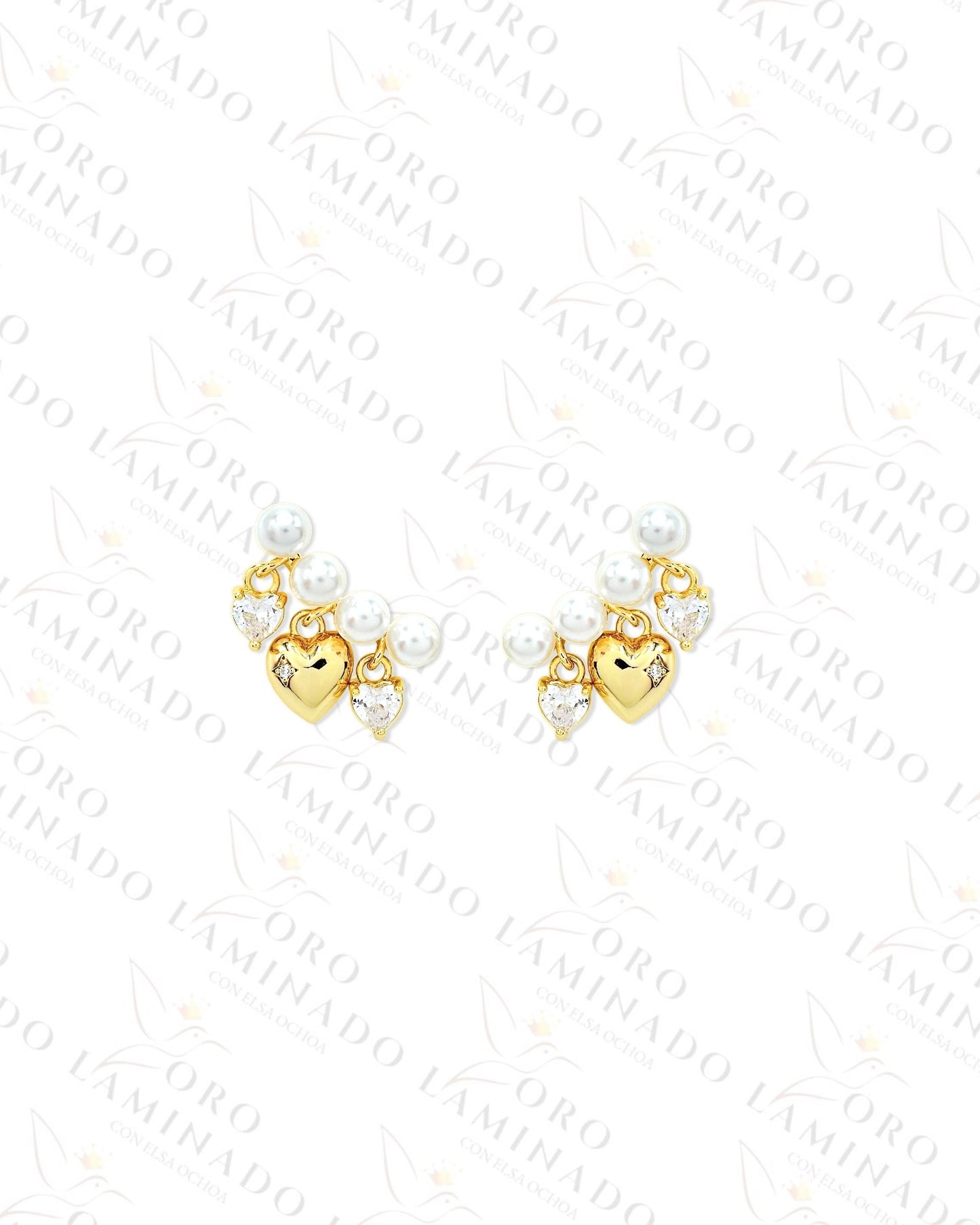 High Quality Pearl and Heart Earrings C400