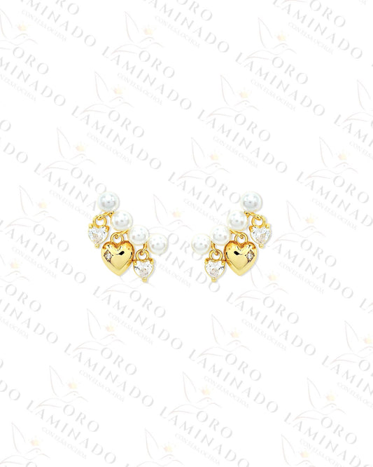 High Quality Pearl and Heart Earrings C400