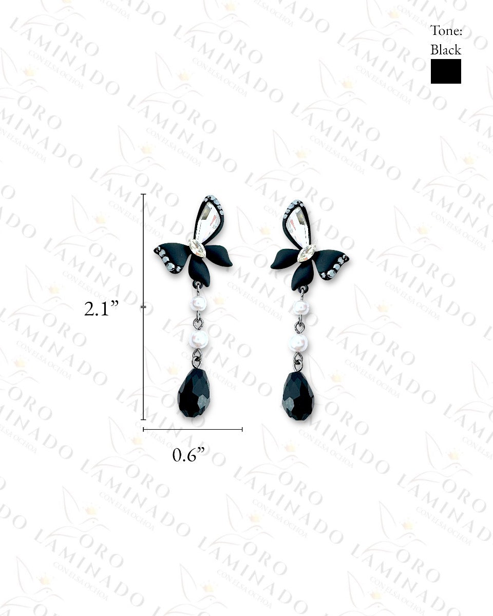 High Quality Black Butterfly Earrings R229