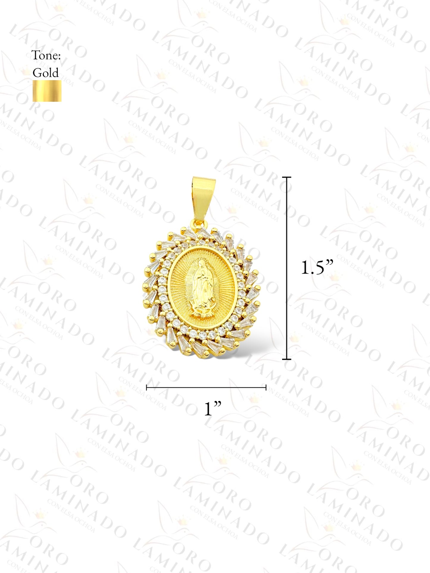 Gold Filled Oval Virgin Mary Pendant B243