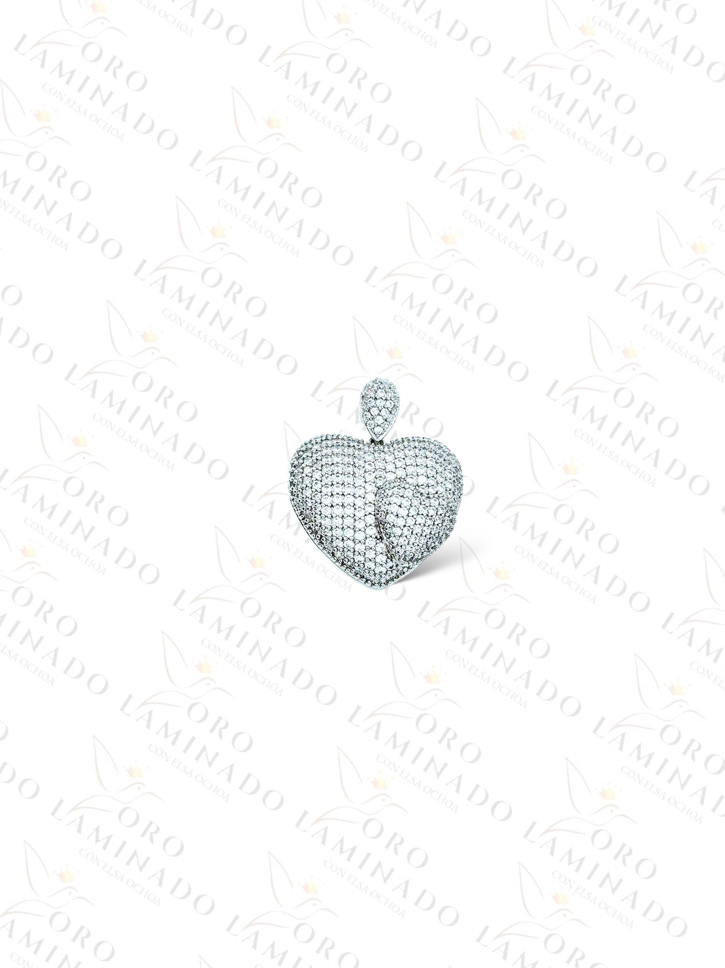 High Quality Silver Double Hearts Pendant G449