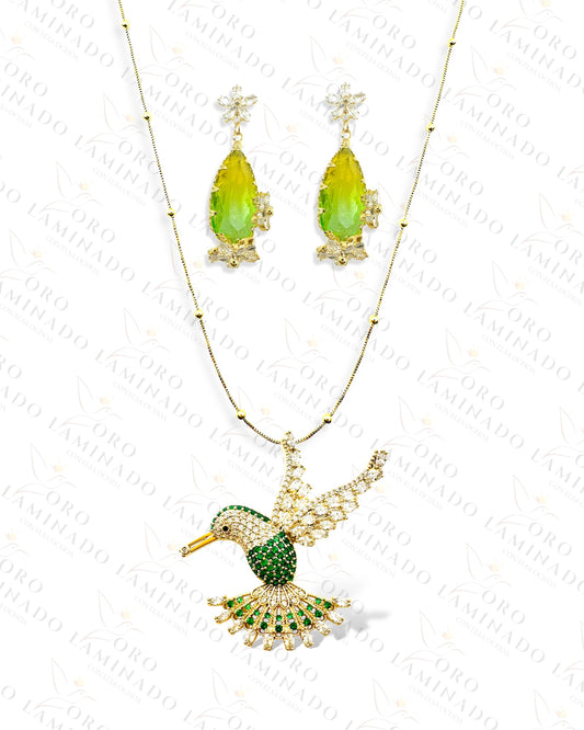 Exclusive High Quality Green Hummingbird Set Y84