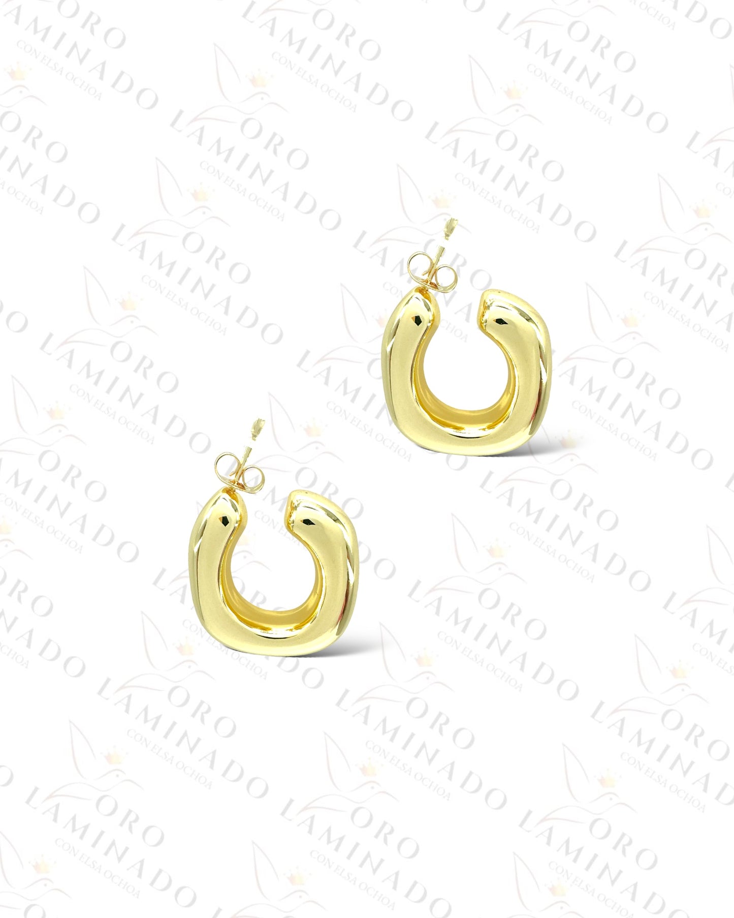 High Quality Golden U-Shape Chunky Earrings  B471