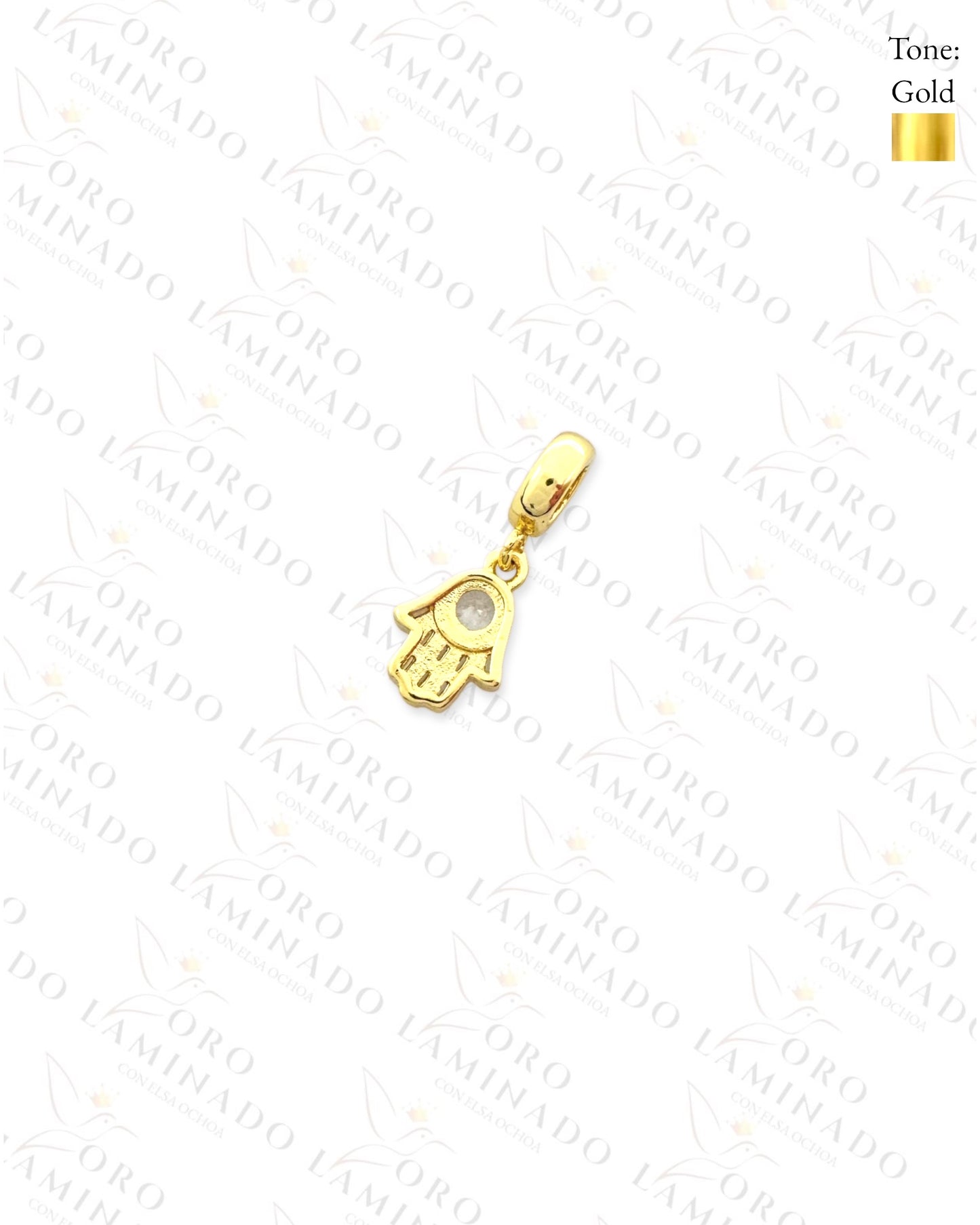 Crystal Hamsa Hand Charm (Gold Filled) R355