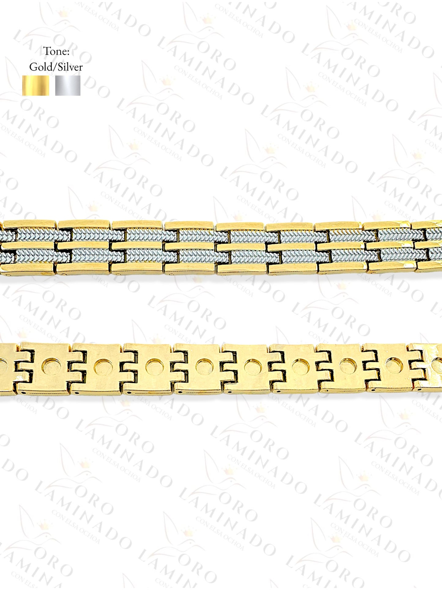 Gold and Silver Color Mens Bracelet R474