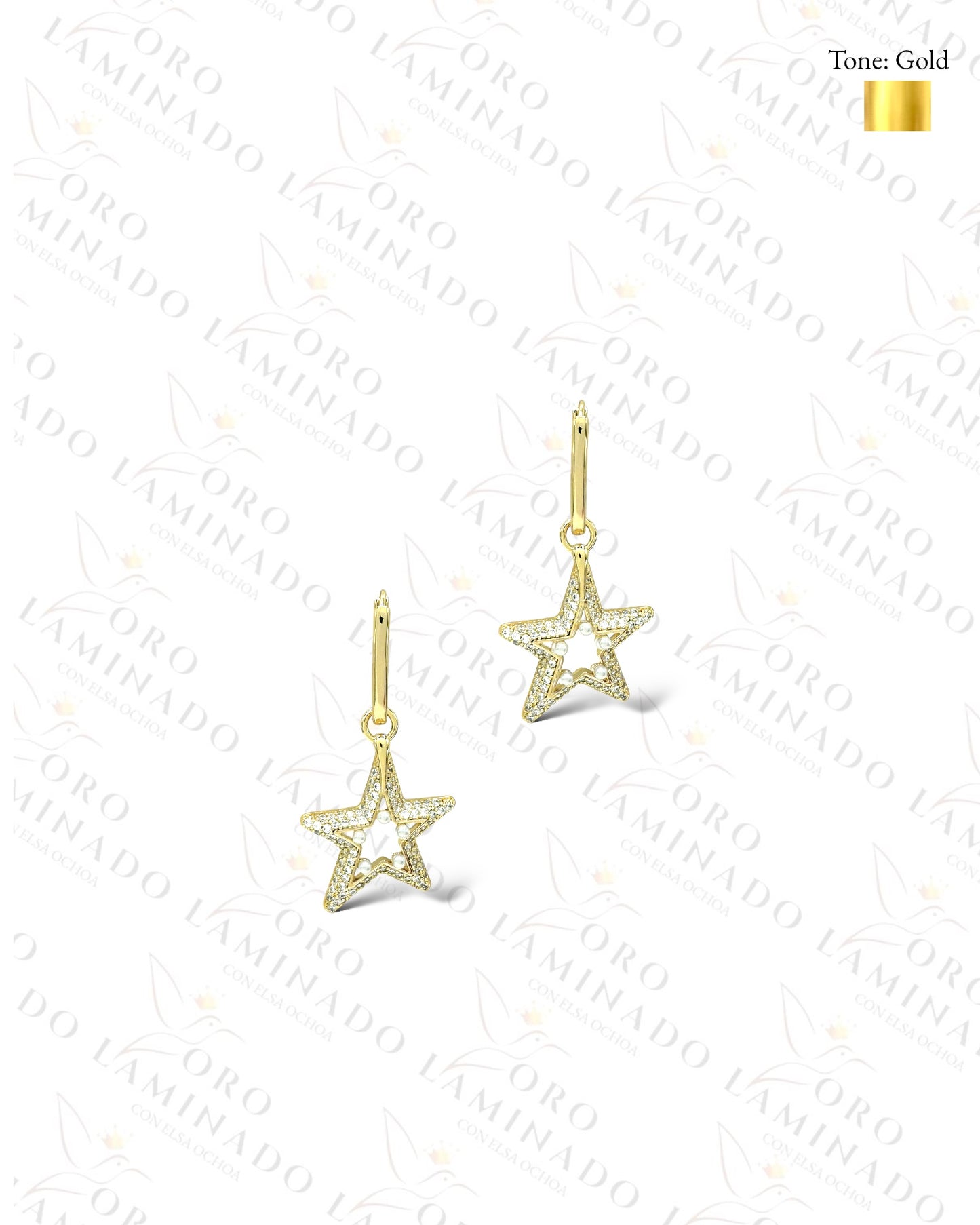 High Quality Golden Star Hoop Earrings B462