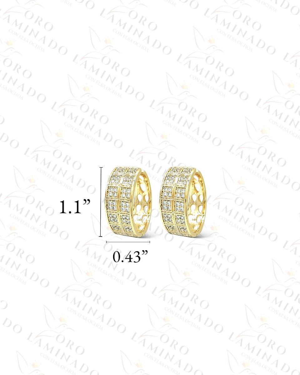 High Quality Sparkling Huggie Earrings  B426