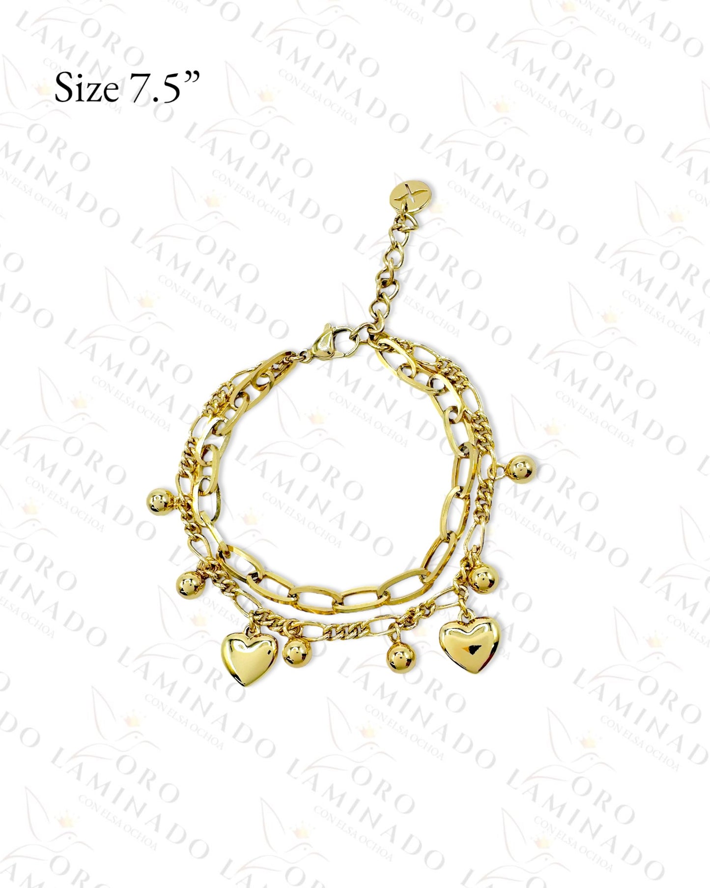 High Quality Gold Filled Double Chain Heart Bracelet R66