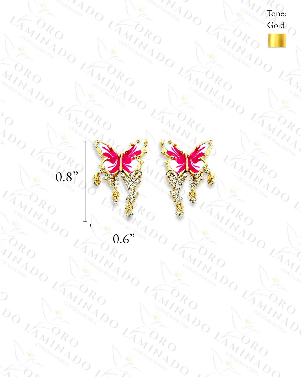 High Quality Pink Butterfly Earrings R108