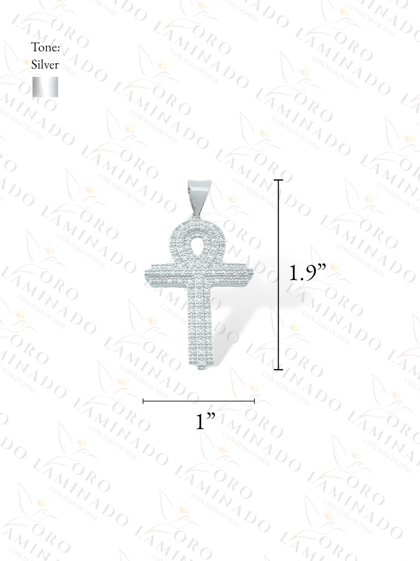 Silver Diamond Cross Pendant Y330