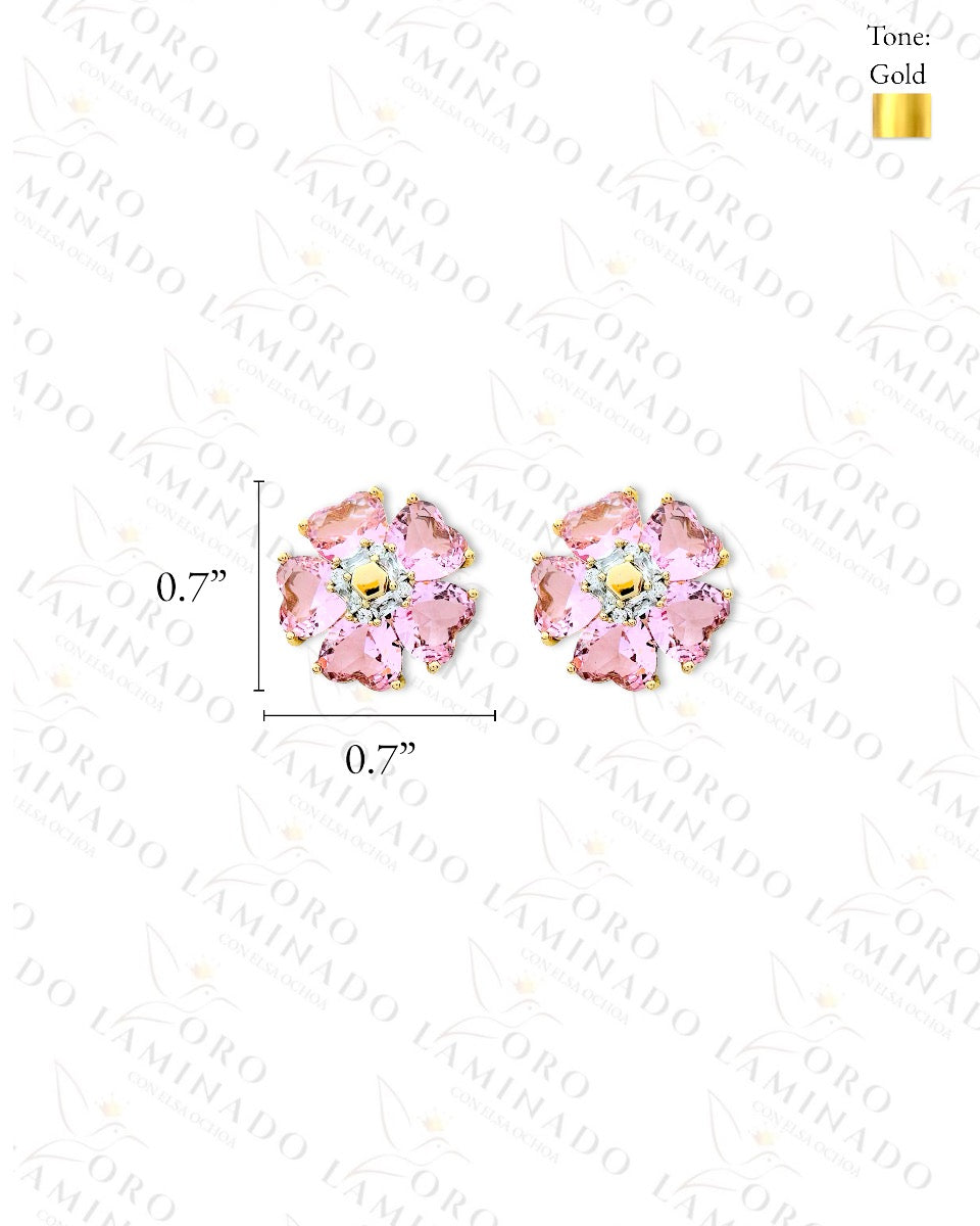 High Quality Pink Flower Earrings C378