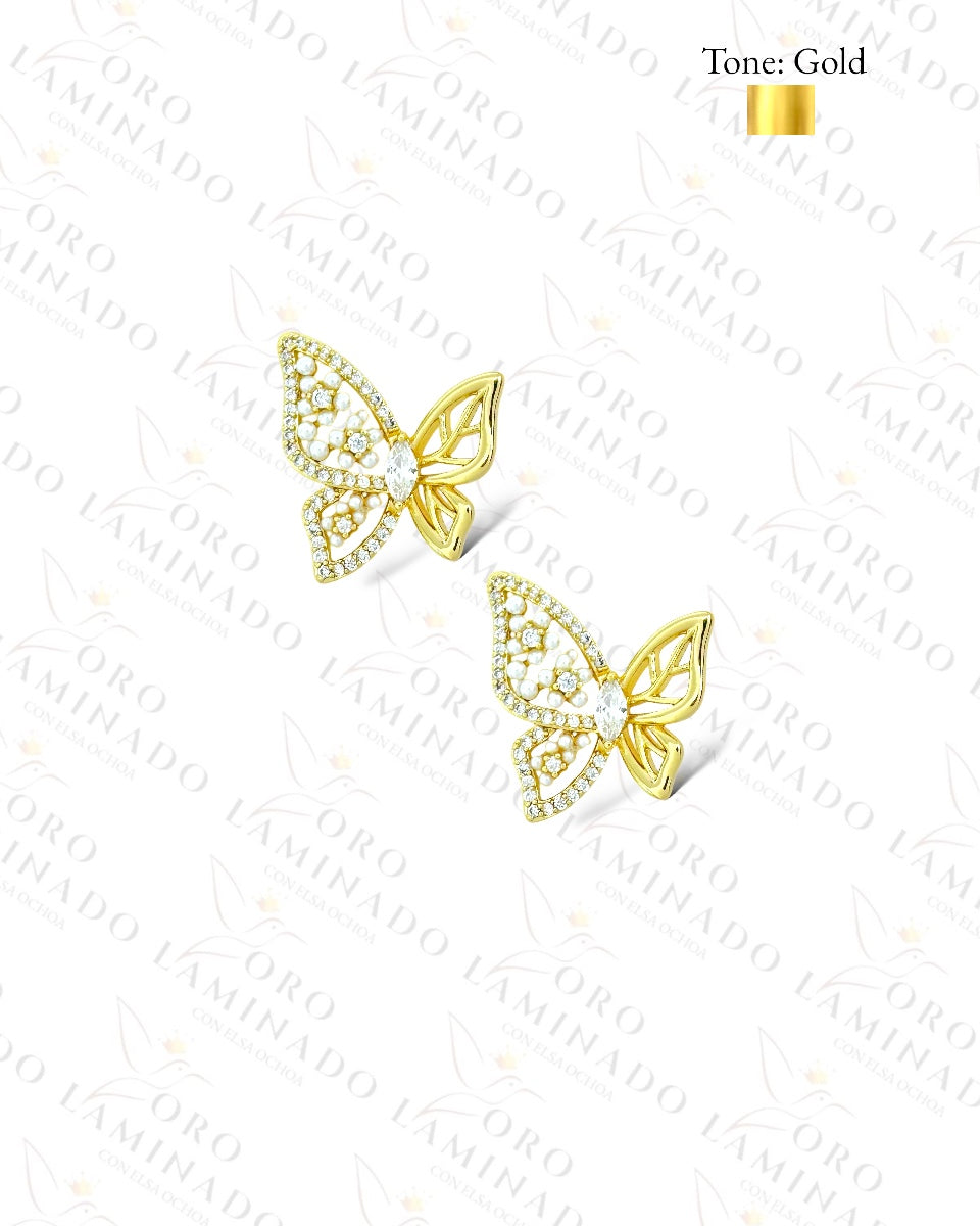 High Quality Pearl Butterfly Earrings R228