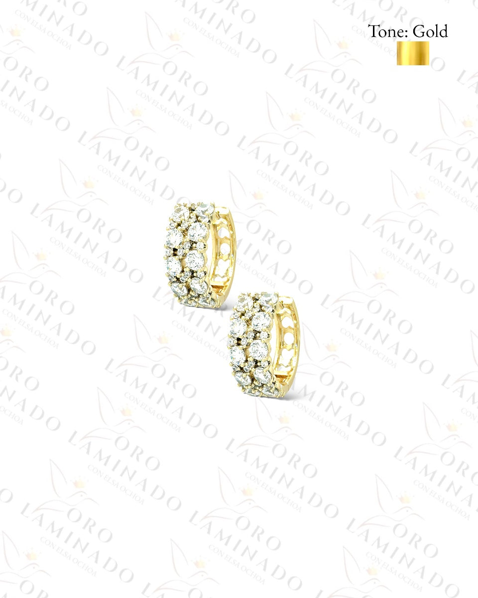 High Quality Clear Stones Hoop Earrings  R367