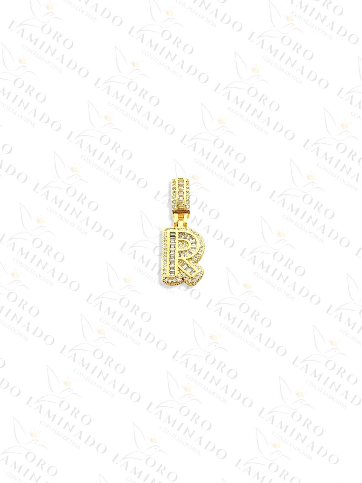 Gold Filled Letter "R" Diamond Pendant G262