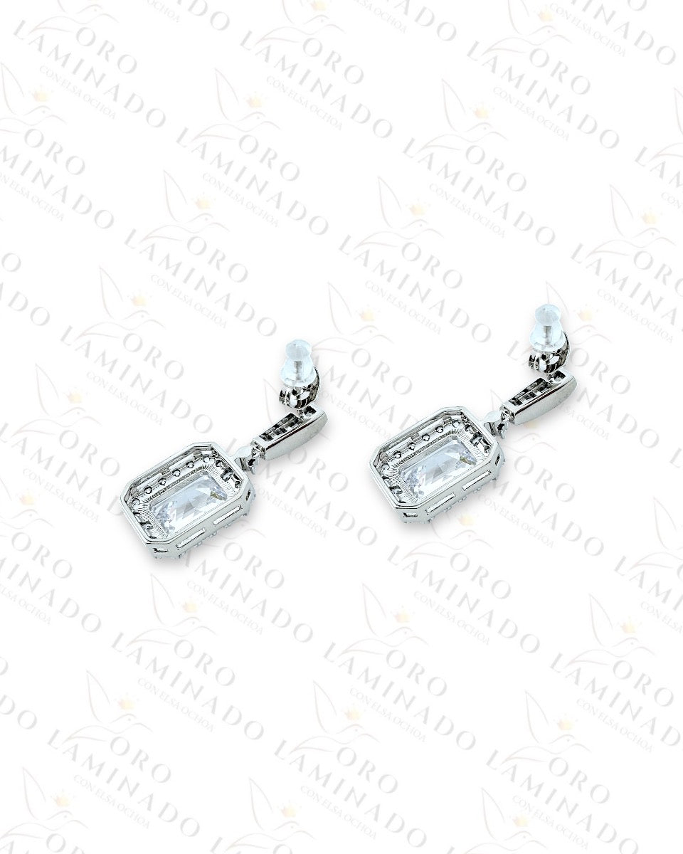 High Quality Square Diamond Earrings C394