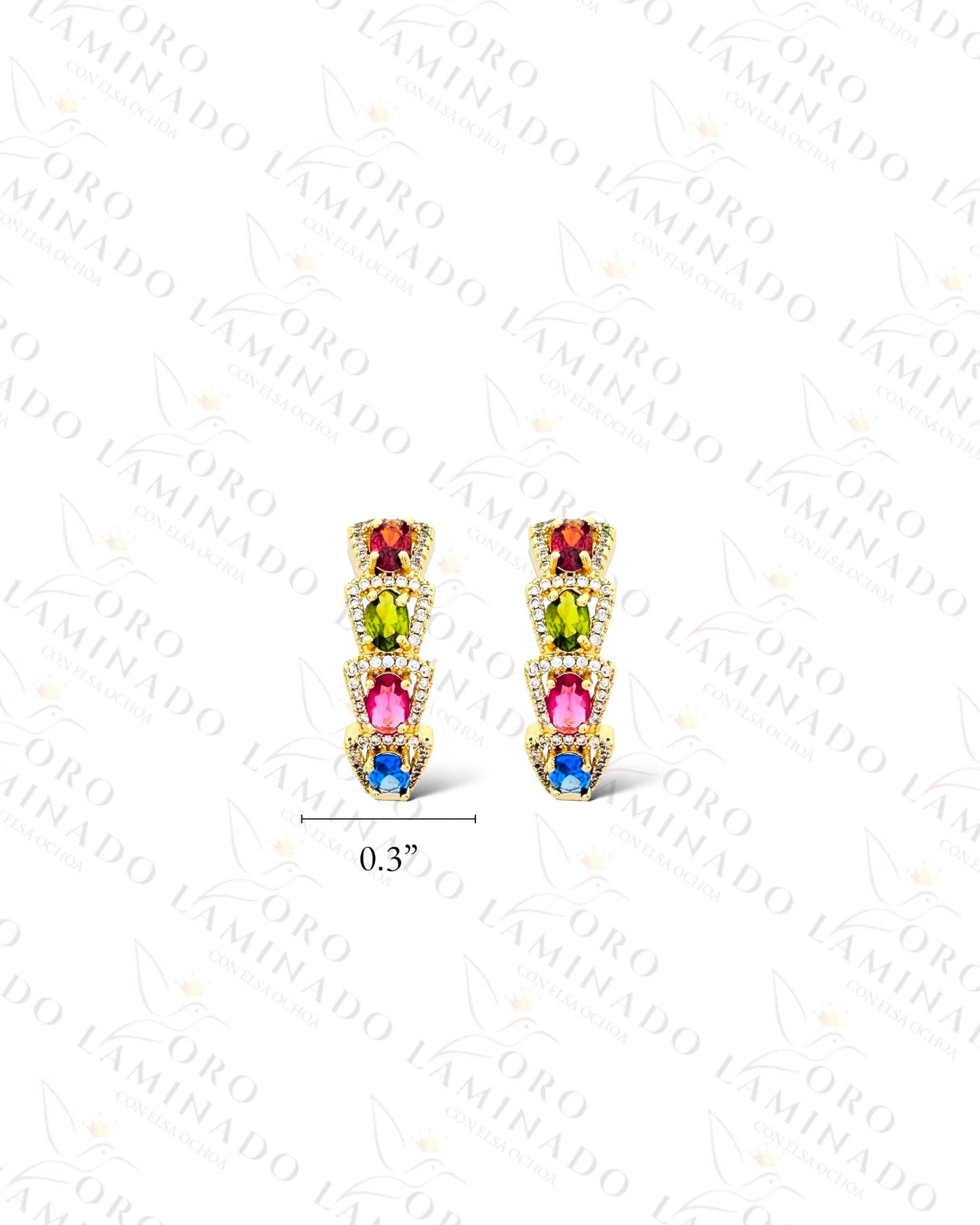 High Quality Multi-Color Hoop Earrings (Gold Filled) C137