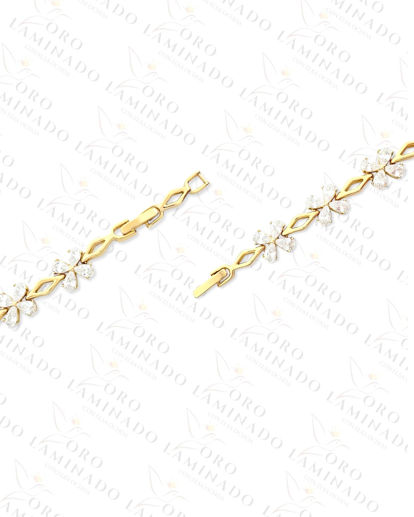 High Quality Crystal Clear Flower Bracelet (Gold Filled) C412