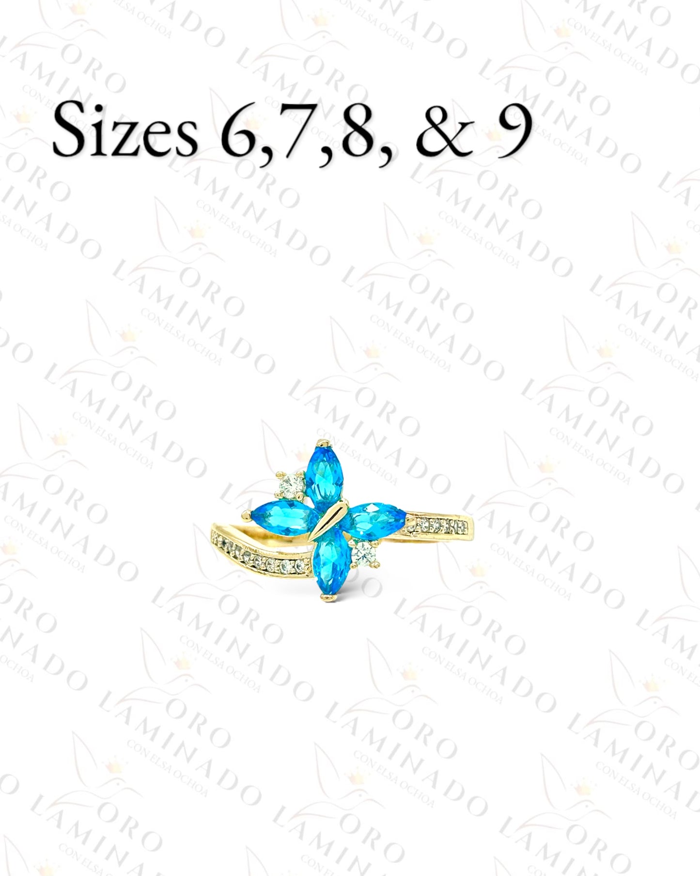 High Quality Crystal Blue Butterfly Ring G463