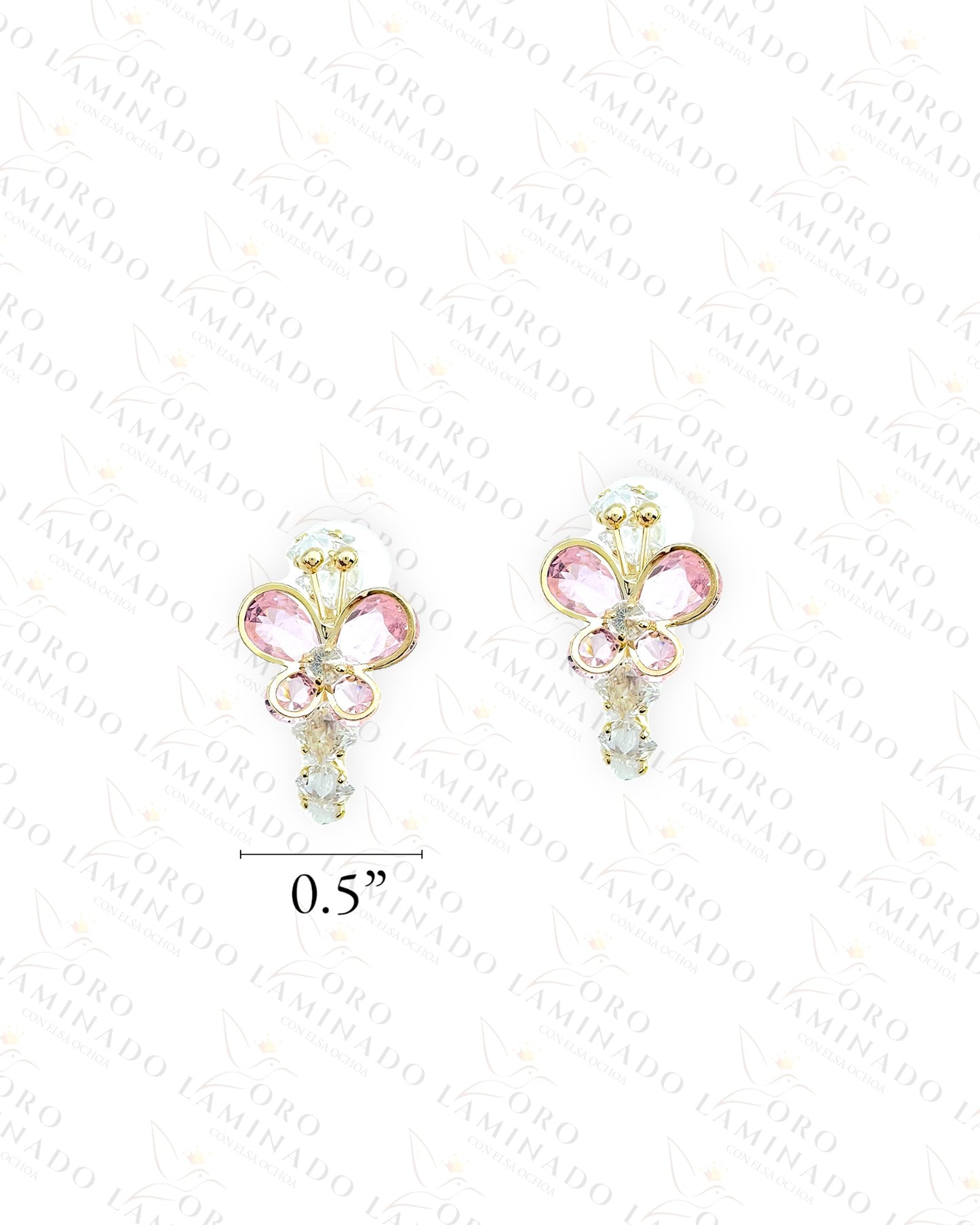 High Quality Pink Butterfly Earrings C421