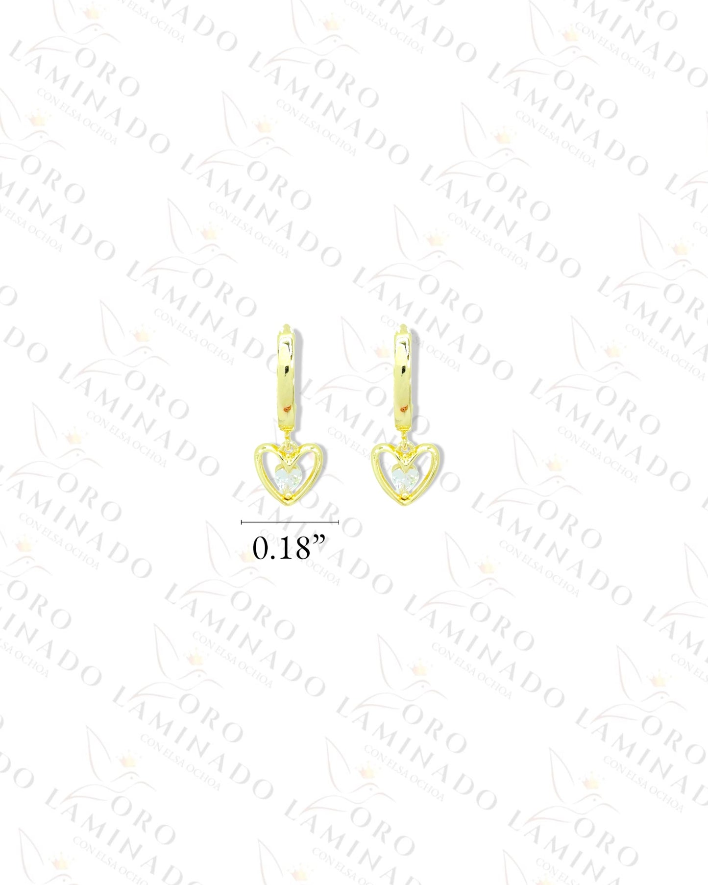 High Quality Crystal Mini Heart Hoop Earrings Y248