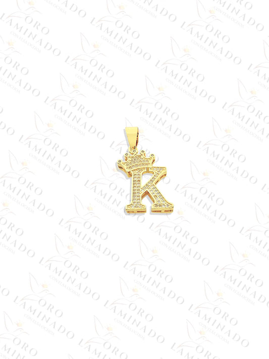 Letter "K" Crown Pendant B165