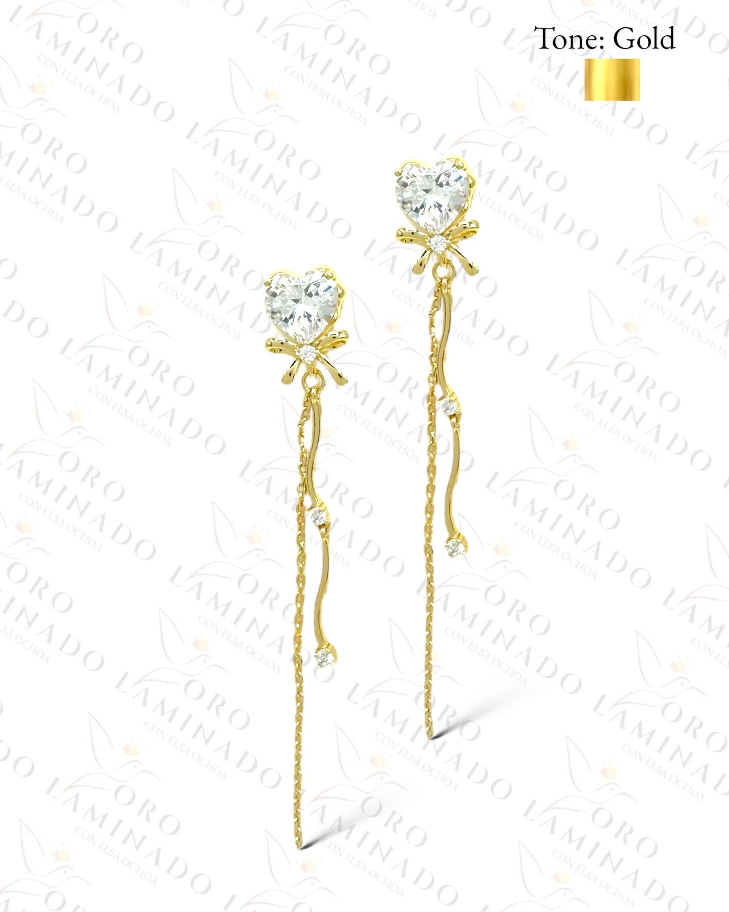 High Quality Long Sparkly Heart Earring C166