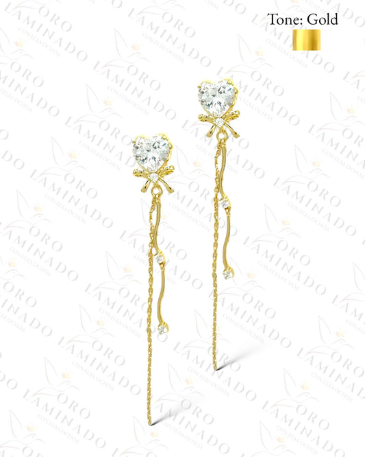 High Quality Long Sparkly Heart Earring C166