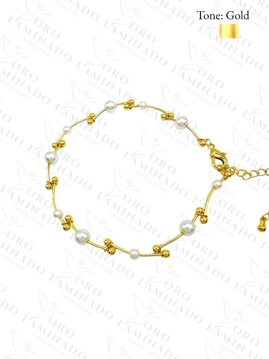 Pearls and Gold Anklet (Pack of 6) G234