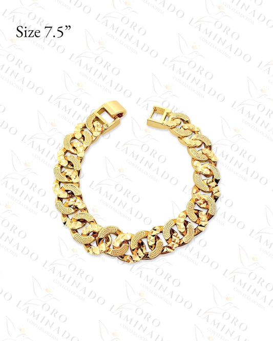 High Quality Textured Cuban Bracelet (Gold Filled) R30