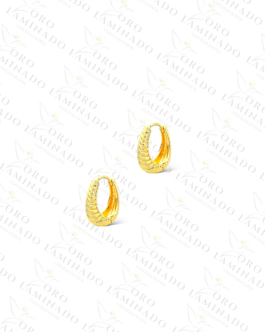 High Quality Twisted Gold Purse Hoop Earrings (Gold Filled) G294