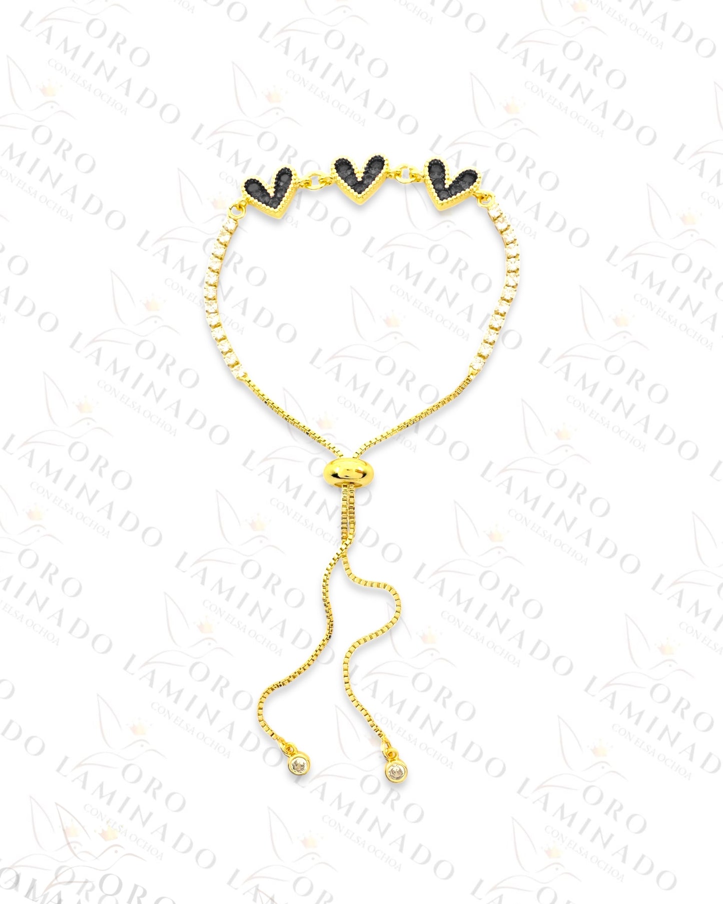 Gold Filled Triple Heart Adjustable Bracelet B76