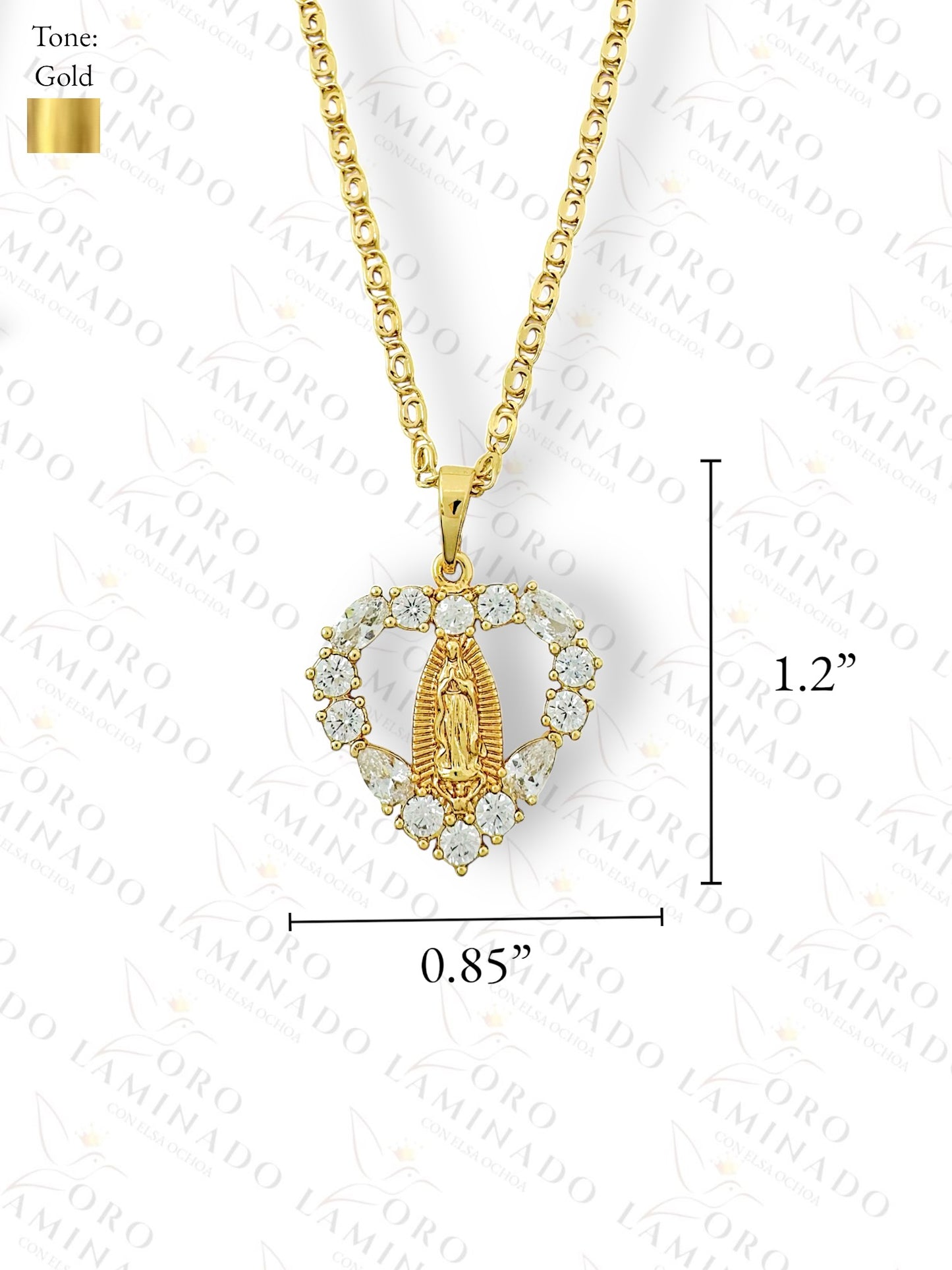 Gold Filled Virgen de Guadalupe Pure Heart Set Y390