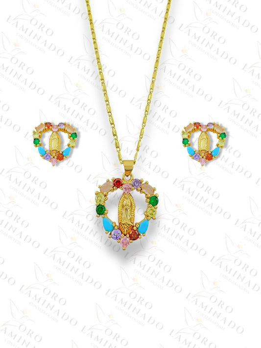 Gold Filled Virgen de Guadalupe Multicolored Set G381