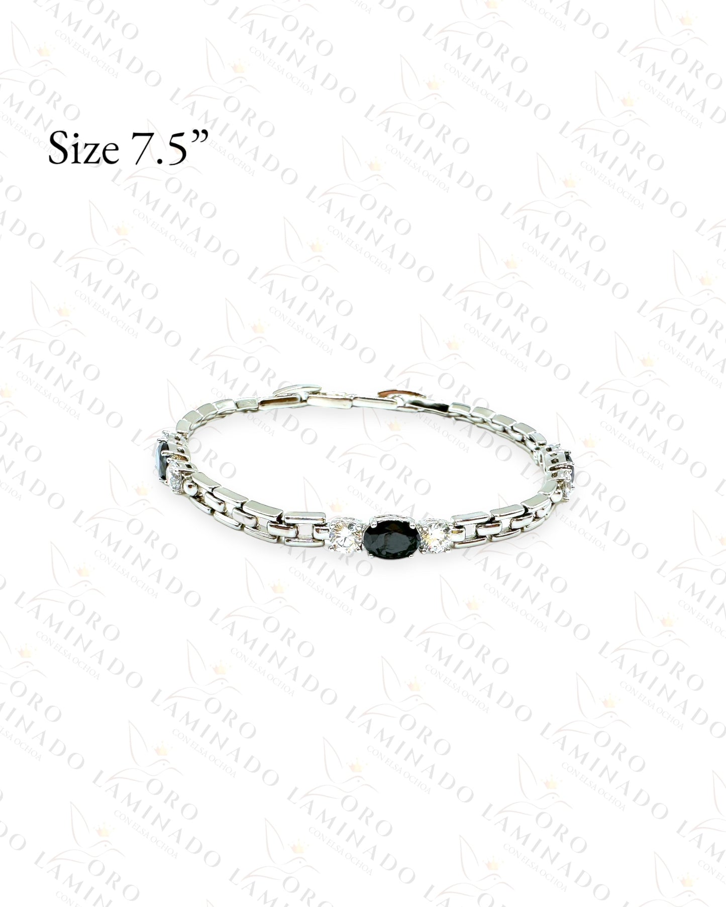 High Quality Silver Black Stones Bracelet C82