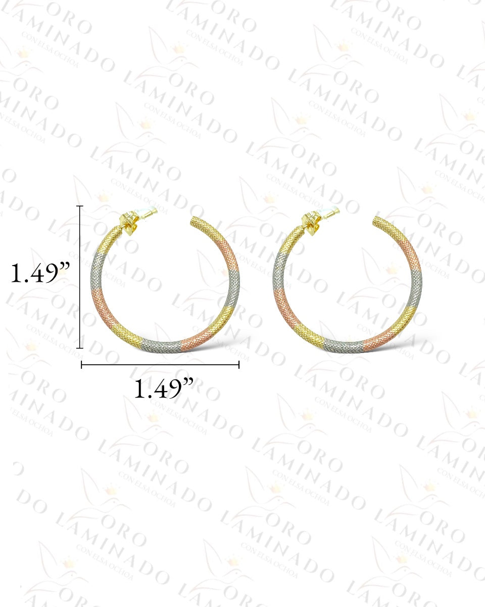 High Quality Tricolor Hoop Earrings G160