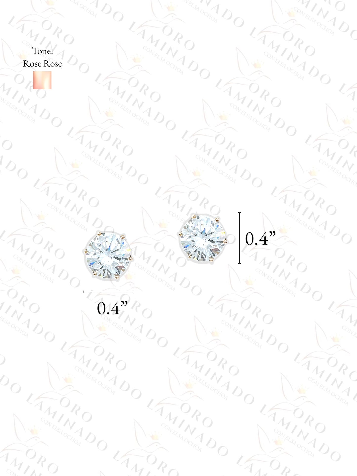 High Quality Rose Gold Diamond Earrings B424