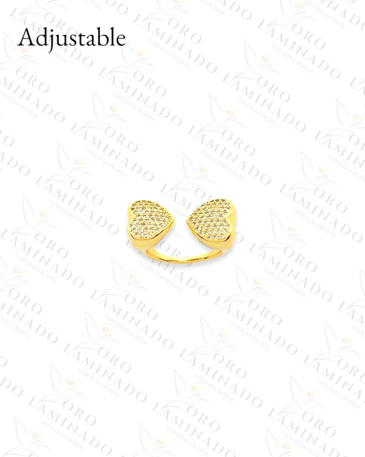 Adjustable Twin Heart Ring (Gold Filled) B65