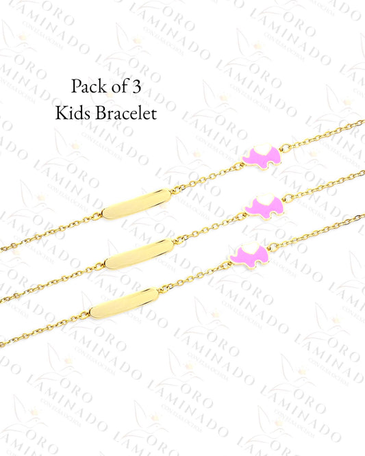 High Quality Kid’s Pink Elephant Bracelet (Pack of 3) R423