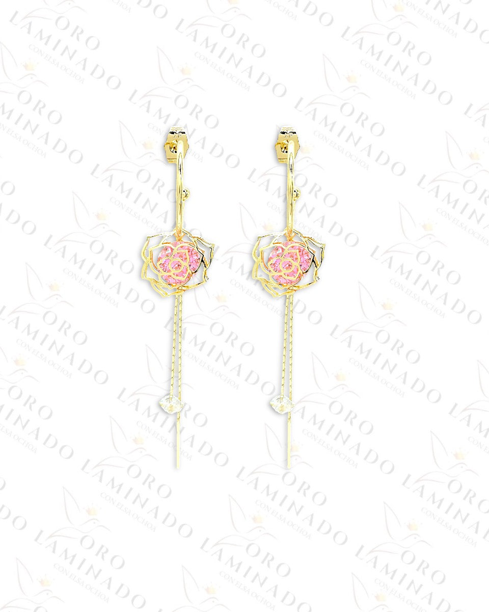 High Quality Rose Long Earrings G406