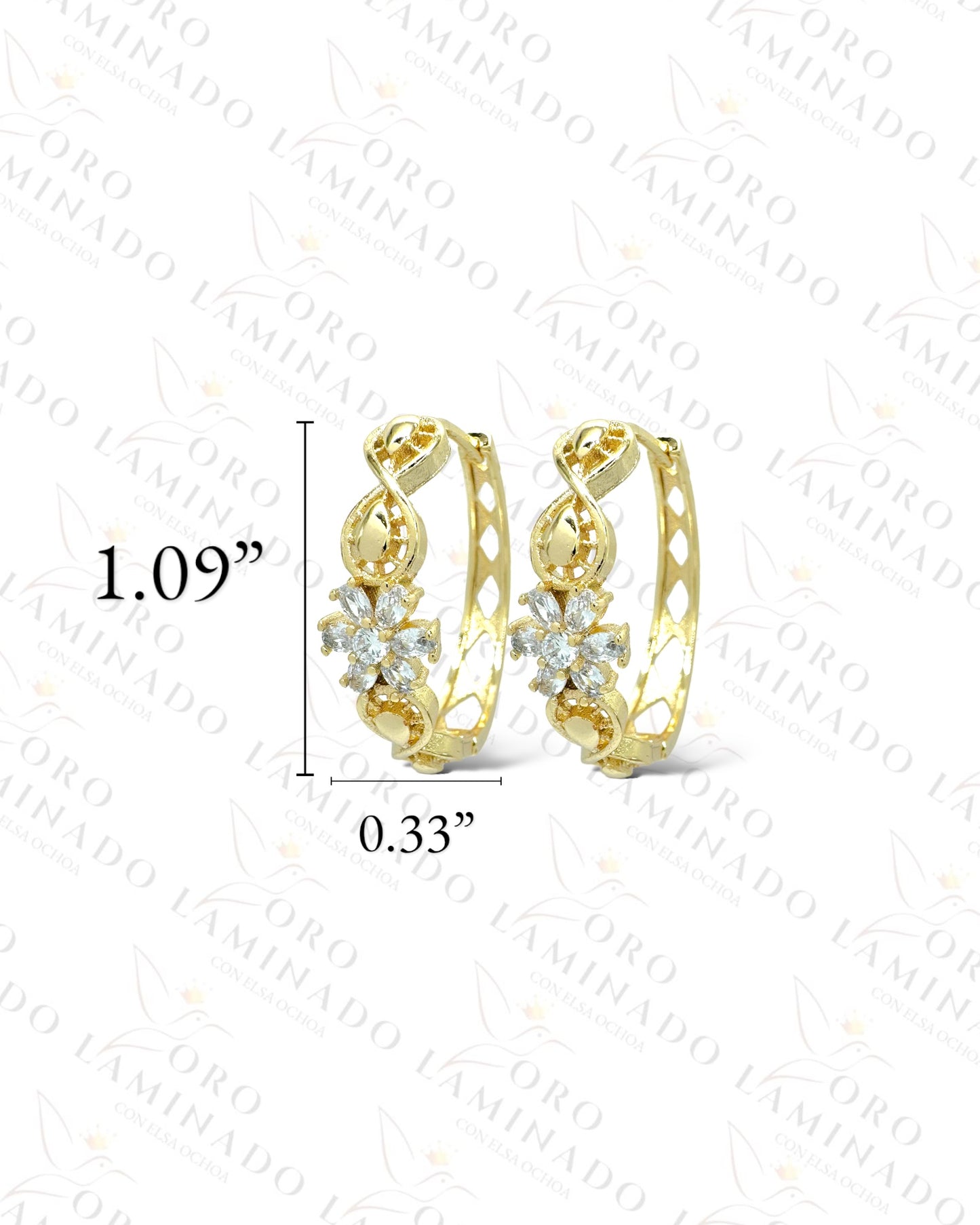 High Quality Flower Hoop Earrings Y372