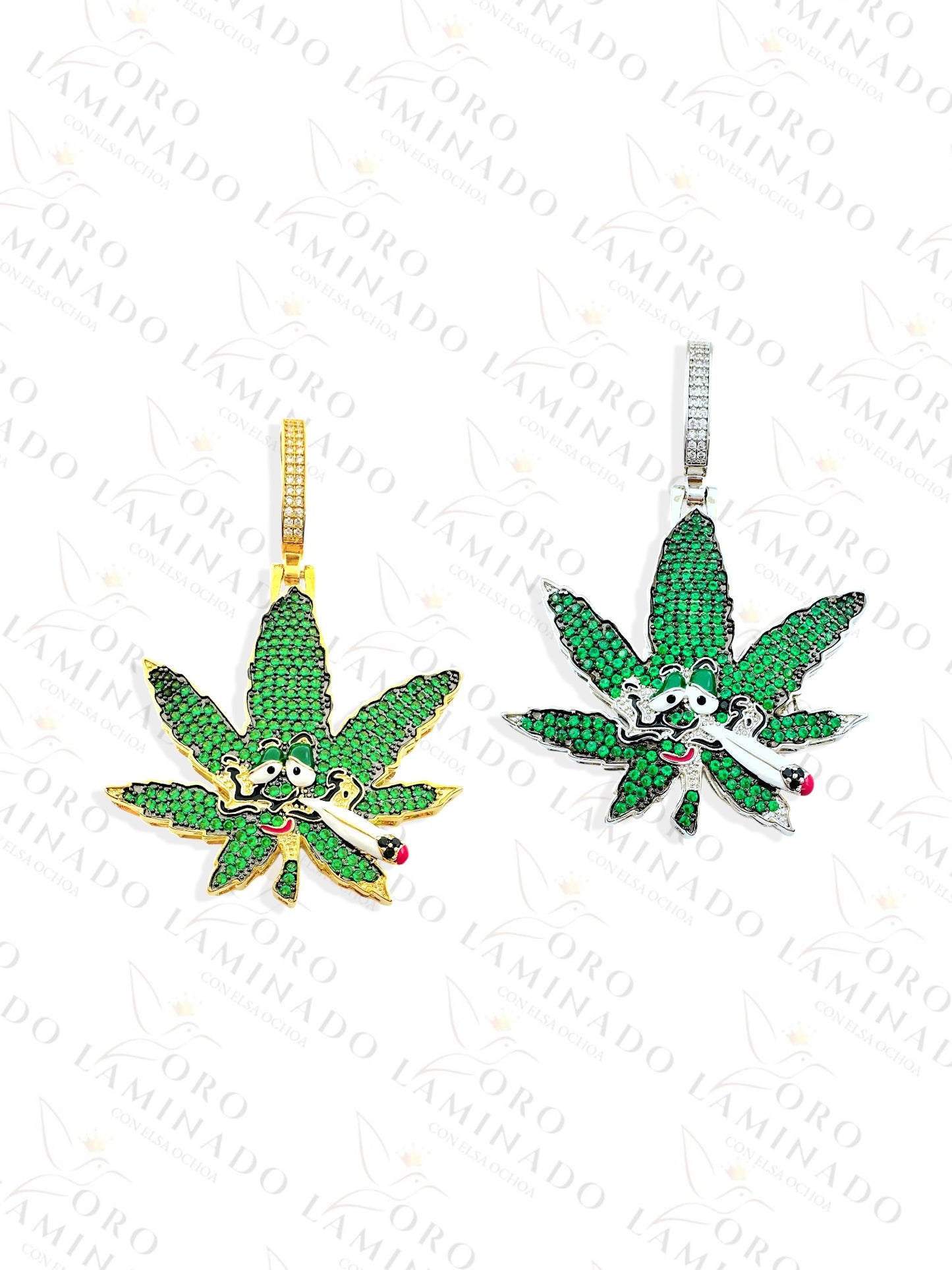 Gold Filled Cannabis Pendant B95