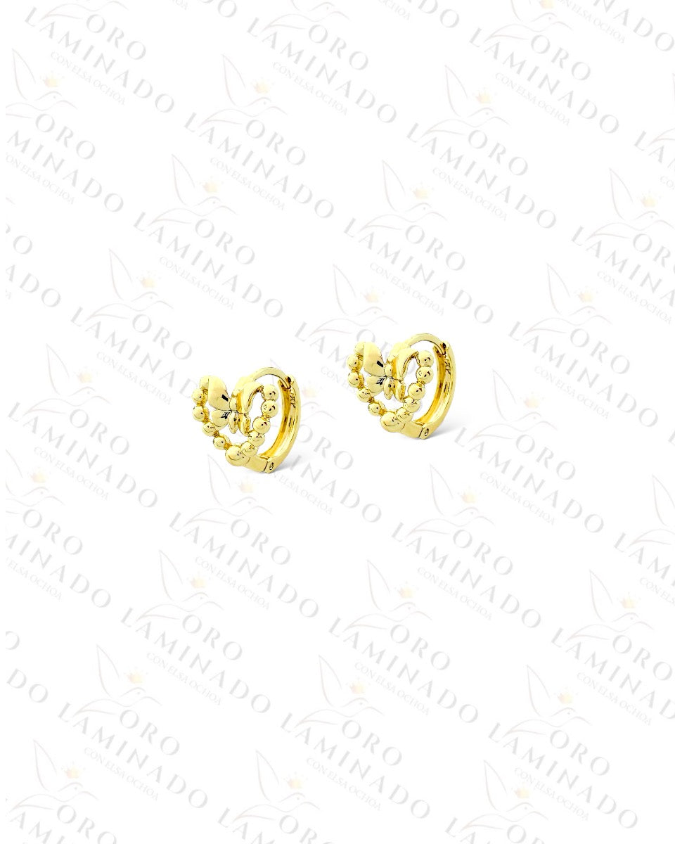 High Quality Golden Heart and Hoop Earrings G413