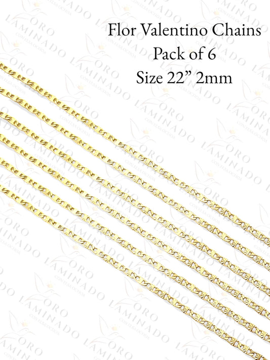 Gold Filled Flor Valentino Chains Pack of 6 Size 22" 2mm G192