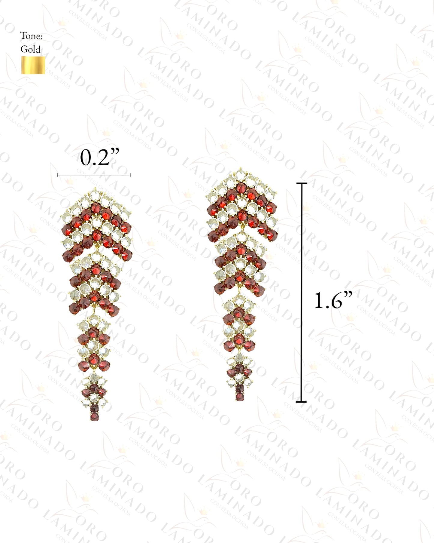 High Quality Red Diamond Earrings Y114