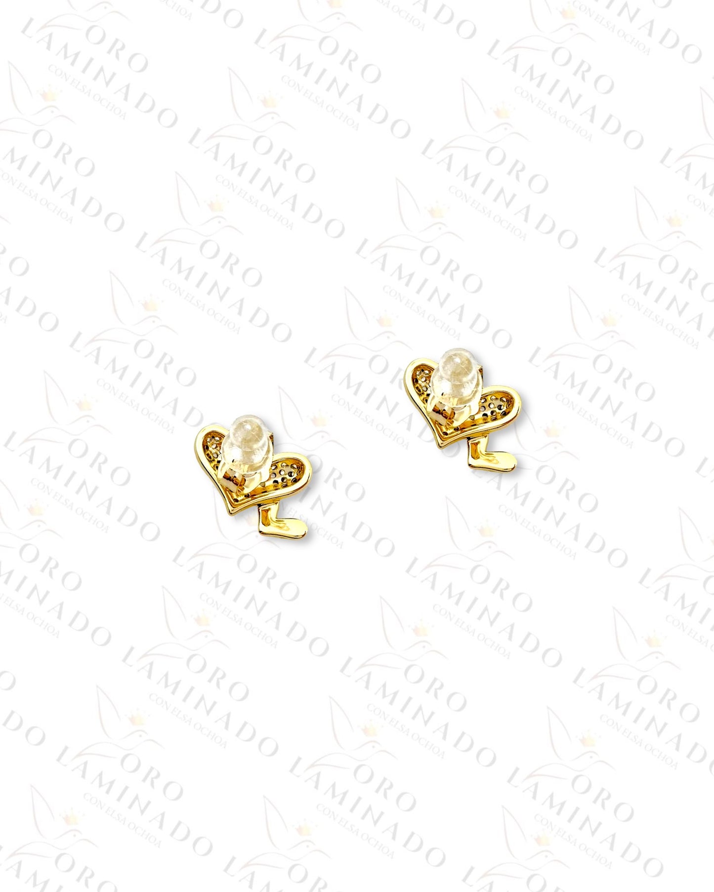 High Quality Diamond Mini Heart Earrings C310