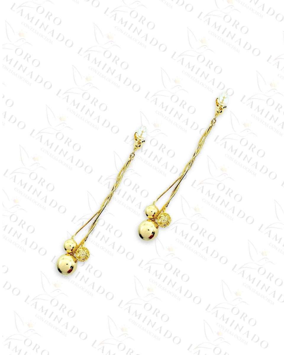 High Quality Gold Long Earrings R385