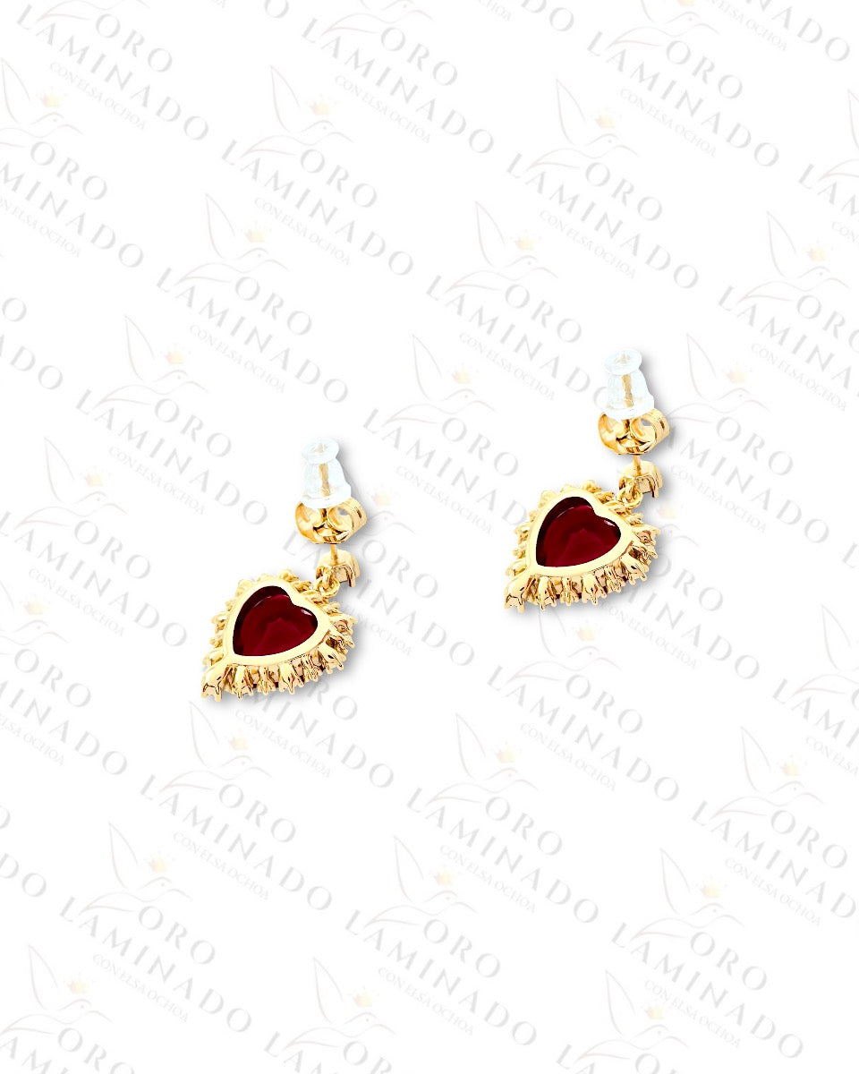 High Quality Red Heart Earrings G237